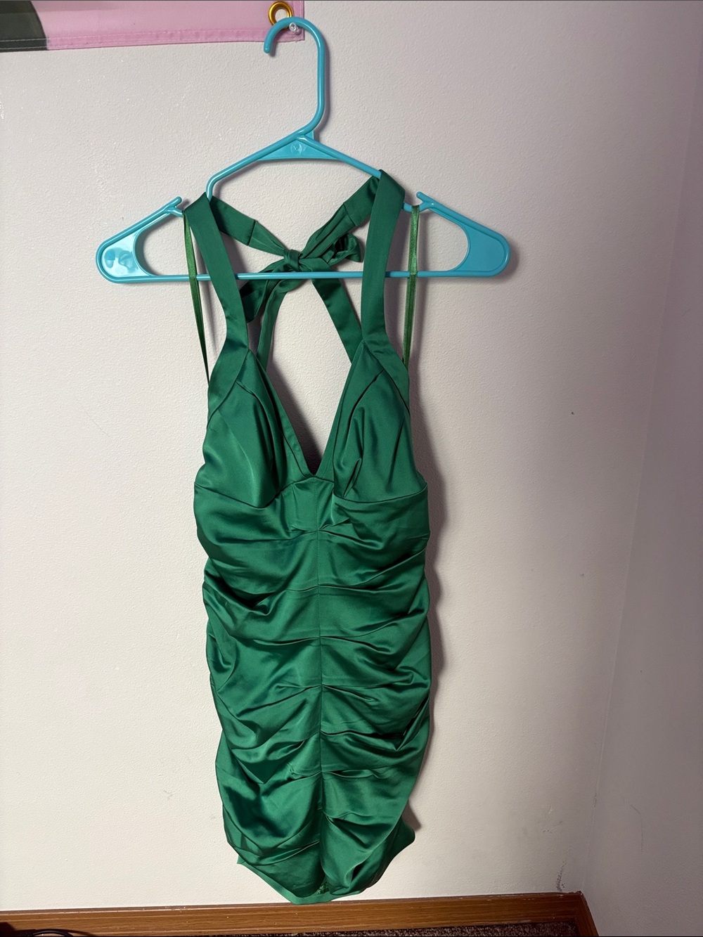 BCBGMaxAzria Emerald Green Satin Dress